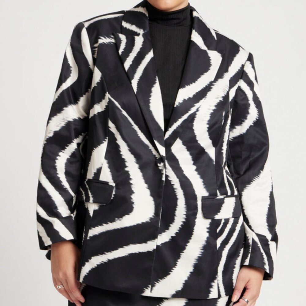 Eloquii Oversized Printed Blazer